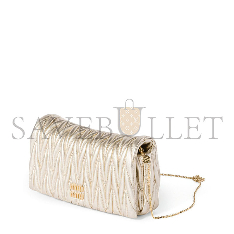 MIU MIU SMALL SOFT LEATHER BAG WITH A QUILTED EFFECT 5BP086 (18*9.5*4cm)